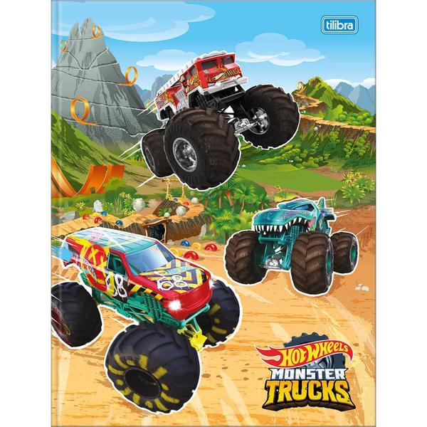 Imagem de Caderno Brochura Hot Wheels Monster Trucks Cars - 80 Folhas -Tilibra