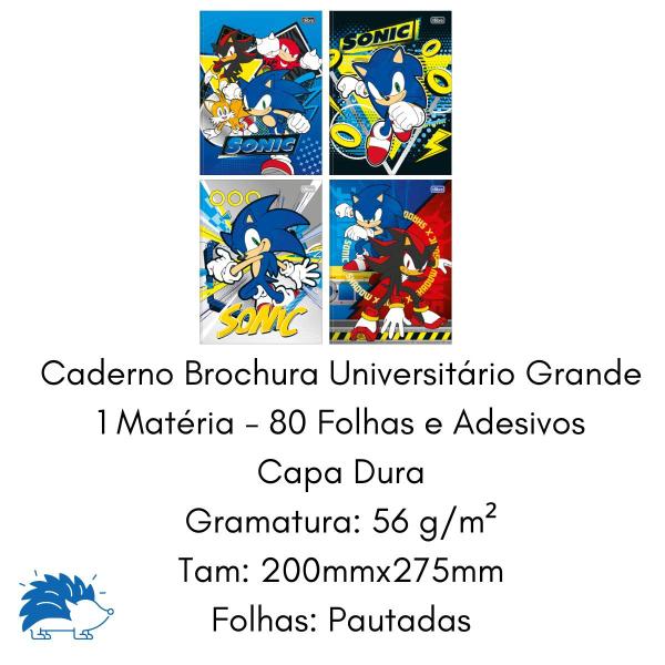 Caderno Brochura Sonic 80 Folhas Grande 1 Matéria Tilibra Imagem de Caderno Brochura Sonic 80 Folhas Grande 1 Matéria Tilibra