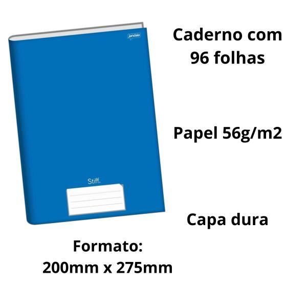 Imagem de Caderno brochurão 96 folhas stiff azul cd com 02 unidades