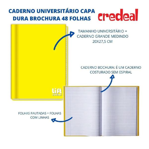 Imagem de Caderno Brochurao Capa Dura Azul 20x27,5cm C/ 48Fls