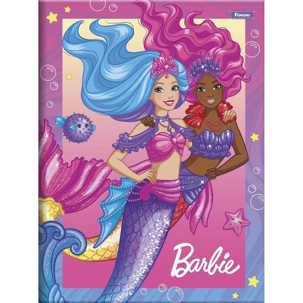 Imagem de Caderno Brochurao Capa Dura Barbie Mermaid Power 80FLS.