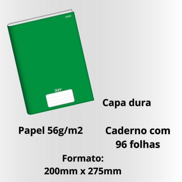 Imagem de Caderno brochurao grande 96 folhas capa dura - jandaia stiff