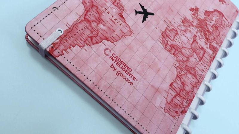 Imagem de Caderno By Gocase Mapa Mundi Rosa Grande Cigd4107