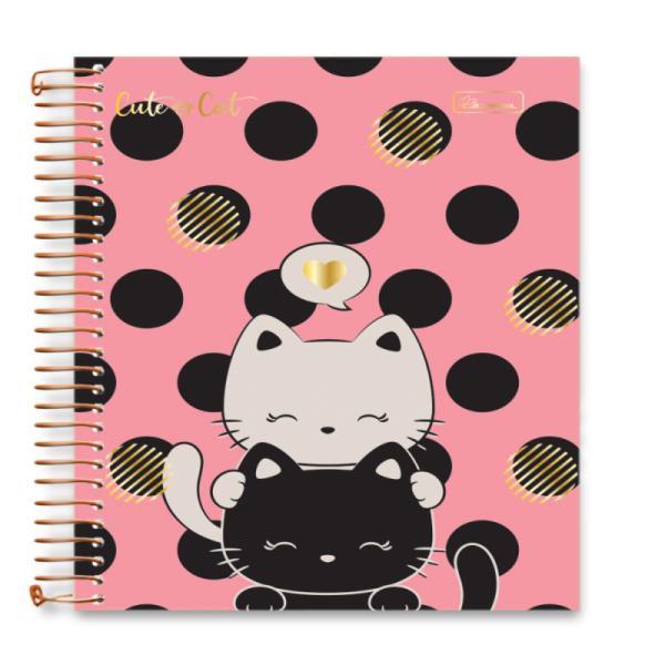 Imagem de Caderno Cadersil college cute cat espiral 160 folhas