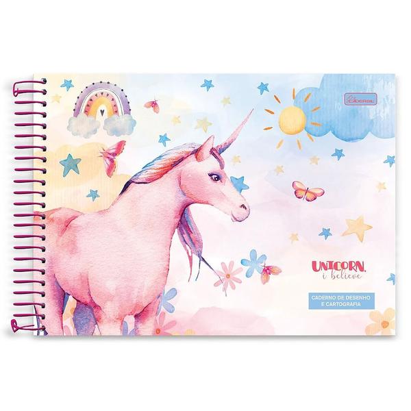 Imagem de Caderno Cartografia Capa Dura UnicOrnio 80 Folhas Foroni