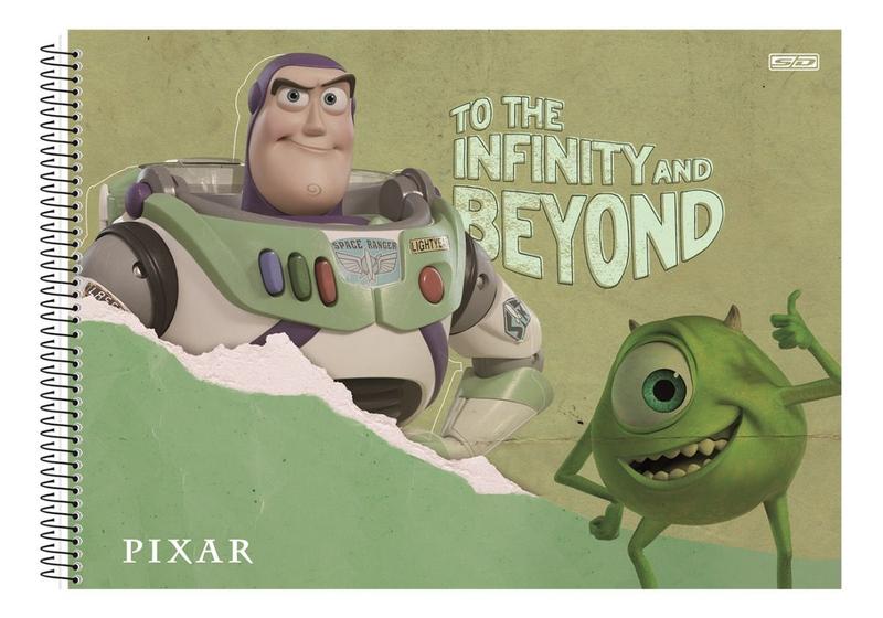 Imagem de Caderno Cartografia Desenho Mundo Pixar Capa Dura C/ Adesivo