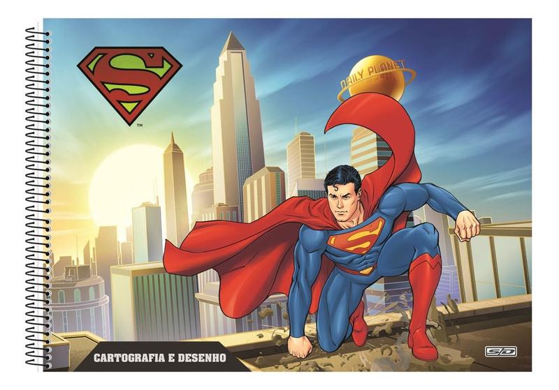 Imagem de Caderno Cartografia Desenho Superman Capa Dura Com Adesivos