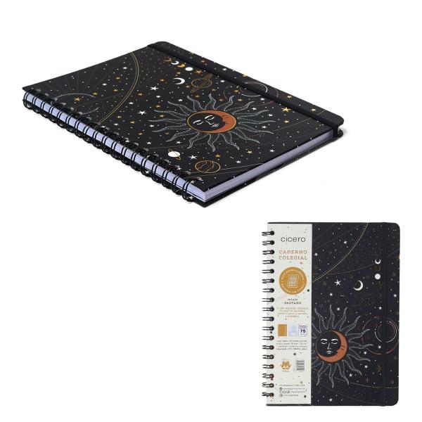 Imagem de Caderno Cicero Eclipse Preto 80 Folhas 17x24cm Pautado