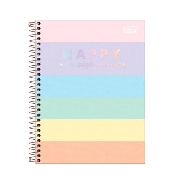 Imagem de Caderno Colegial 1x1 80 fls C.D. Tilibra - Happy Color