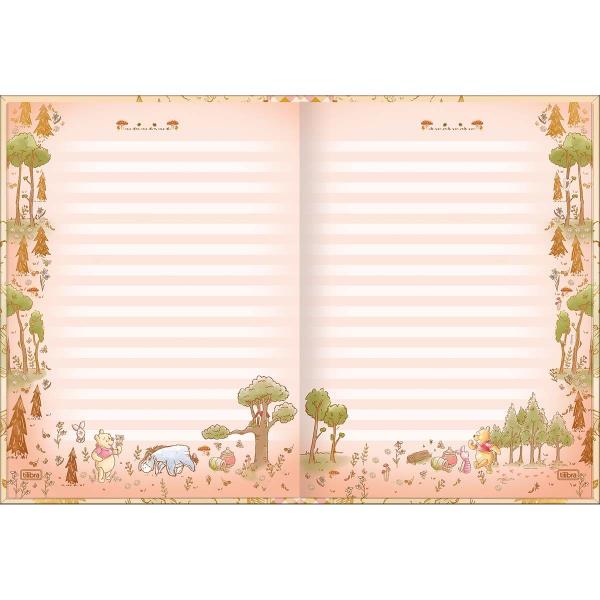 Imagem de Caderno Colegial Brochura Capa Dura Ursinho Pooh Folhas Decoradas Super Fofo 80 Folhas - Tilibra