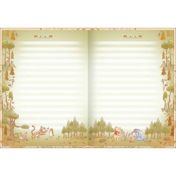 Imagem de Caderno Colegial Brochura Capa Dura Ursinho Pooh Folhas Decoradas Super Fofo 80 Folhas - Tilibra