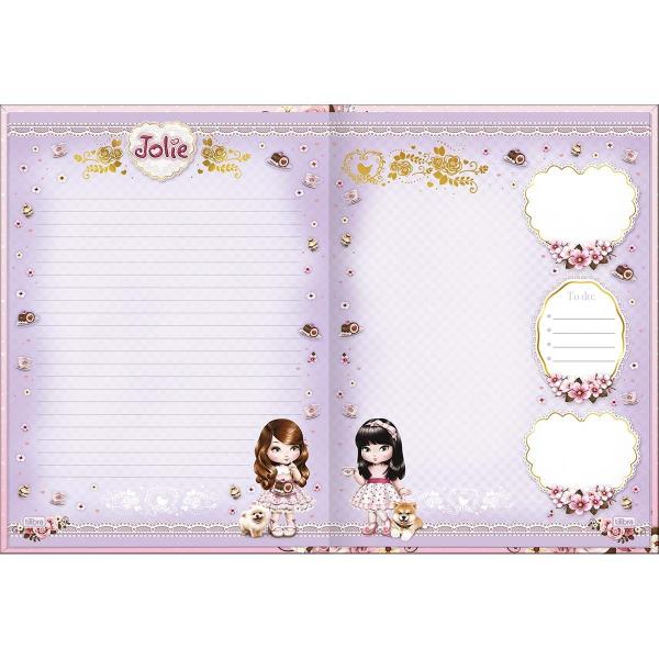 Imagem de Caderno Colegial Brochura Jolie 160 Folhas Capa Dura 17,6 x 23,9cm Tilibra