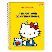 Imagem de Caderno colegial hello kitty- 160 folhas amarelo 10x1 jandaia