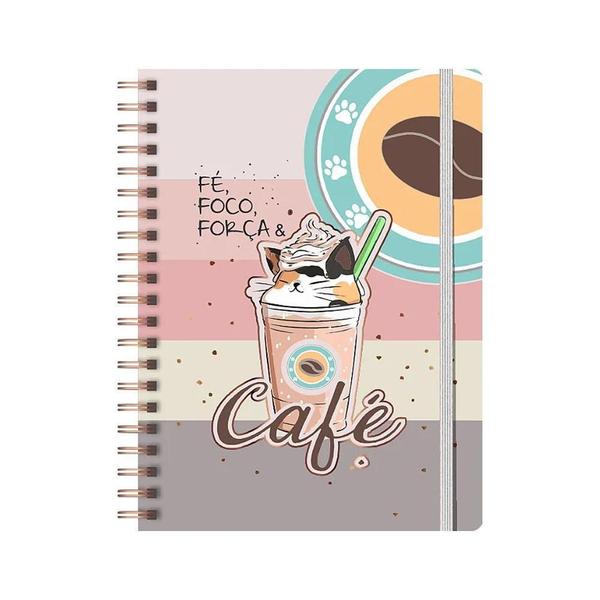 Imagem de Caderno Colegial Reposicionável 90Gm 80Fls Gato Café Merci