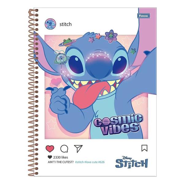 Imagem de Caderno Colegial Stitch 1 Materia 80 folhas - Foroni