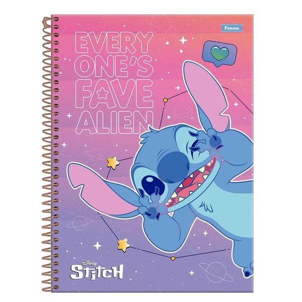 Imagem de Caderno Colegial Stitch 1 Materia 80 folhas - Foroni