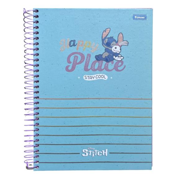 Imagem de Caderno College 10 Matérias Disney 160 Folhas Foroni Stitch