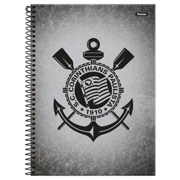 Imagem de Caderno Corinthians Capa Dura Espiral 1 Matéria 80F Escolar