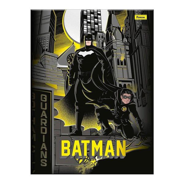 Imagem de Caderno Costurado Foroni 1/4 Capa Dura Batman 80 Folhas - Embalagem com 10 Unidades