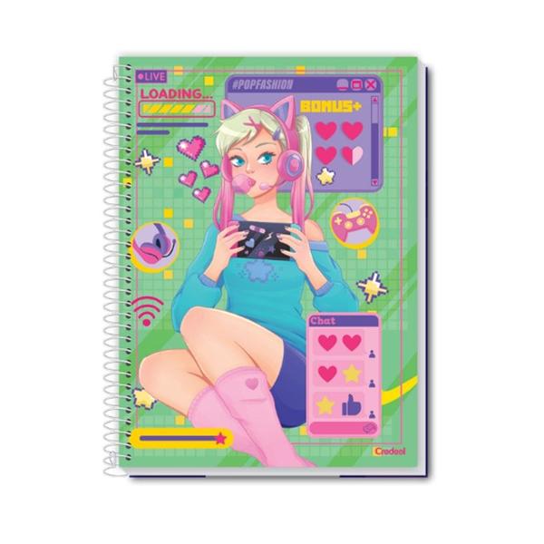 Imagem de Caderno Credeal Univ 10m Pop Fashion Linhas 200fl