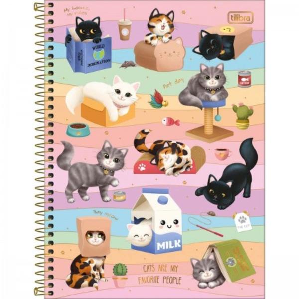 Imagem de Caderno De 10 Materias Feminina Purrfec Cat 160fls C Sortidas