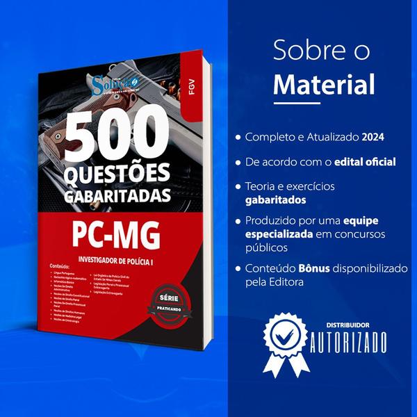 Imagem de Caderno de 500 Questões PC MG Investigador de Polícia I 