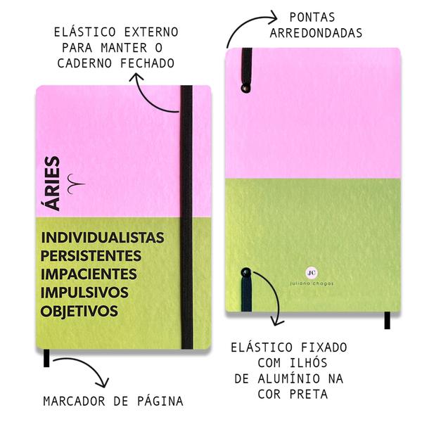 Imagem de Caderno de Anotações - Signos - Caderno Quadriculado A5 Capa Dura 60 folhas - Áries