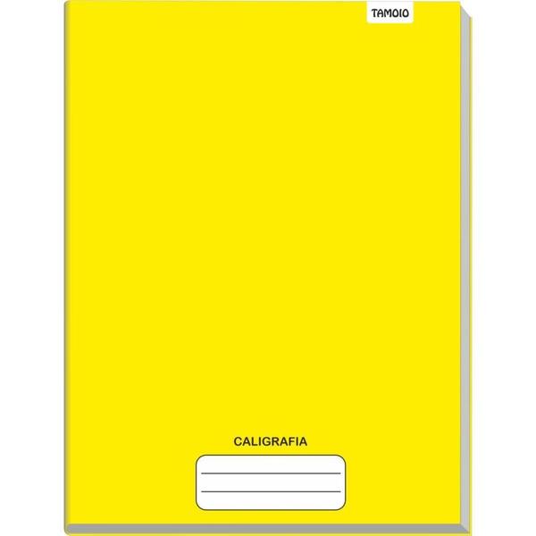 Imagem de Caderno de Caligrafia Capa Dura Liso 48 Folhas Brochurão Amarelo - Pacote com 5 Unidades