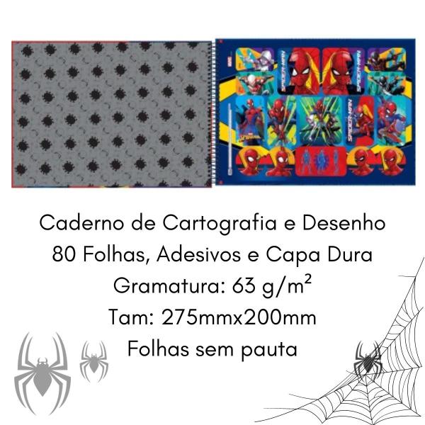 Imagem de Caderno de Cartografia e Desenho Capa Dura Spider Man 80 Fls Tilibra