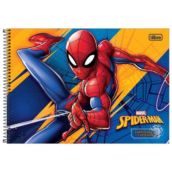 Imagem de Caderno de Cartografia Homem Aranha 80 Folhas Tilibra