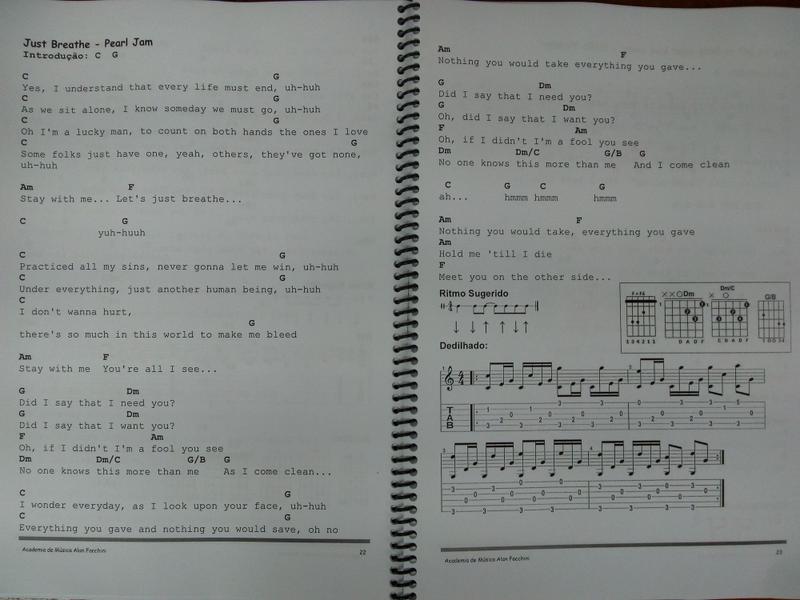 Imagem de Caderno de Cifras e Tablaturas Pearl Jam