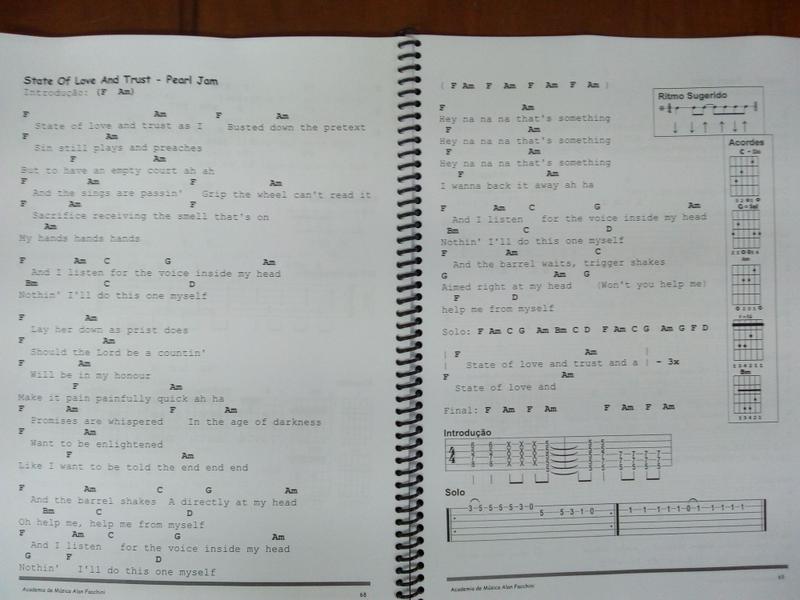 Imagem de Caderno de Cifras e Tablaturas Pearl Jam