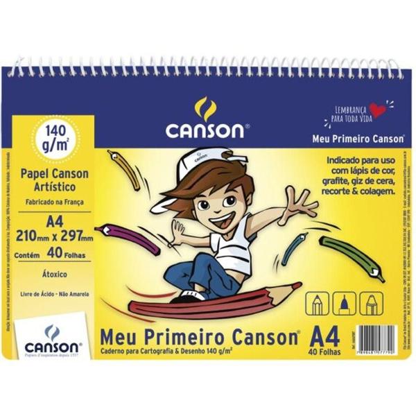 Imagem de Caderno De Desenho A4 Meu Primeiro Canson, Branco, 140g, 40 Fls