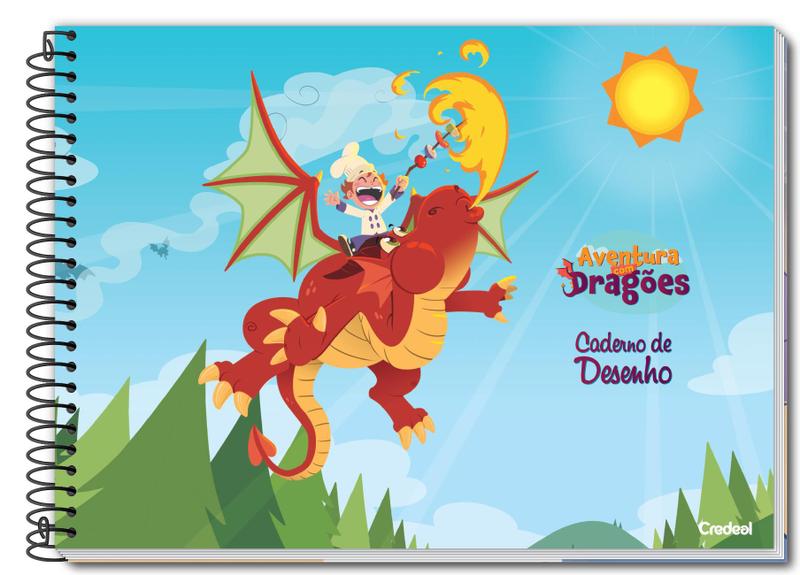 Imagem de Caderno de desenho Credeal aventura com dragões 80 folhas