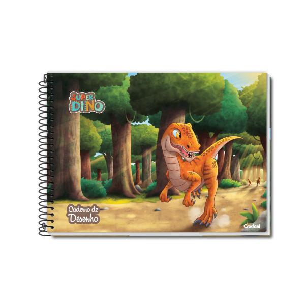 Imagem de Caderno de Desenho Credeal Super Dino 80Fls 275x200mm Capa Dura