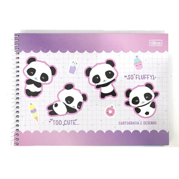 Imagem de Caderno De Desenho Panda 80 Folhas Tilibra