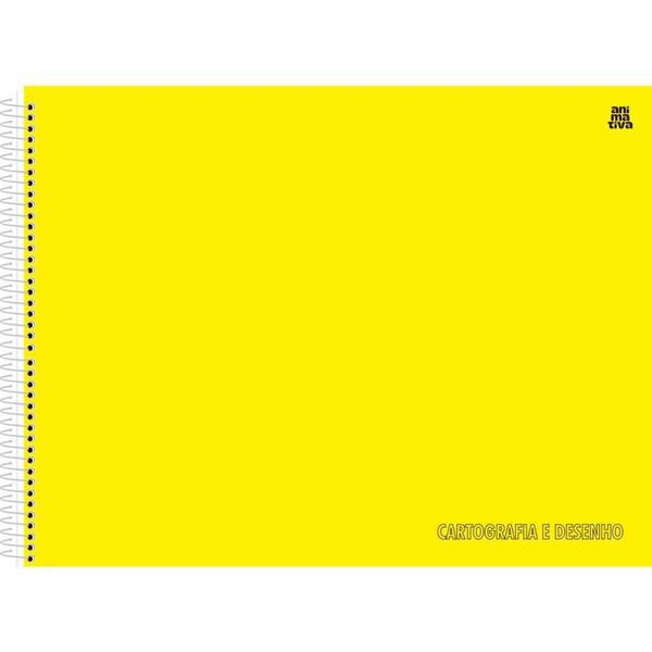 Imagem de Caderno de Desenho Universitário Capa Dura Amarelo 60 Folhas - Pacote com 5 Unidades