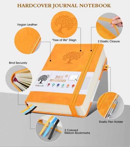 Imagem de Caderno de diário PERCUN A5 em couro 365 páginas com 100 g/m² de espessura