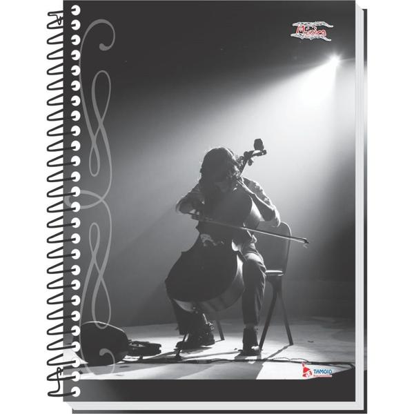 Imagem de Caderno de Música 8 Capas 1/4 64 Folhas 63G - Pacote com 05