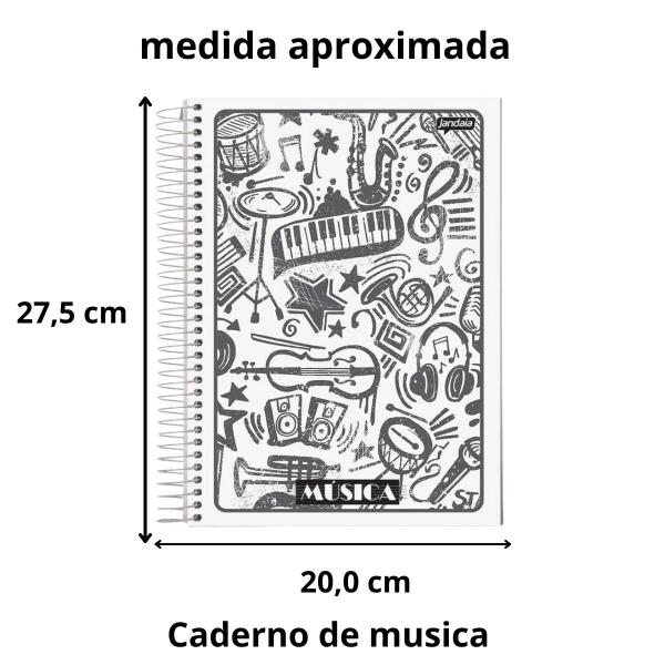 Caderno de musica univ 40 folhas capa flex c/02un - jandaia Imagem de Caderno de musica univ 40 folhas capa flex c/02un - jandaia