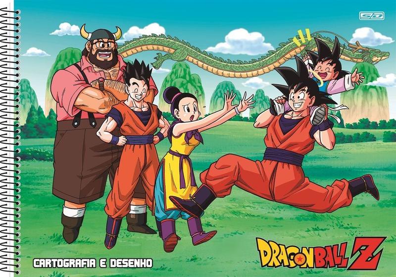 Imagem de Caderno Desenho e Cartografia Espiral Capa Dura Dragon Ball 60 Folhas - São Domingos