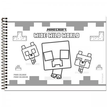 Imagem de Caderno Desenho e Cartografia Espiral Minecraft 80fls