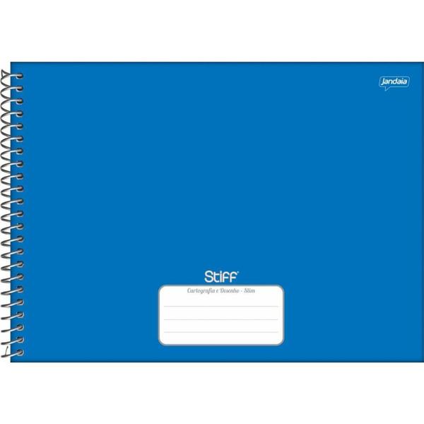 Imagem de Caderno Desenho Universitário Capa Dura STIFF Azul 80 Folhas - Pacote com 04