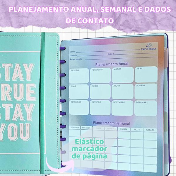 Imagem de Caderno Disco Inteligente Estampado 4 Divisórias + 60 Folhas Grande A4 com pauta