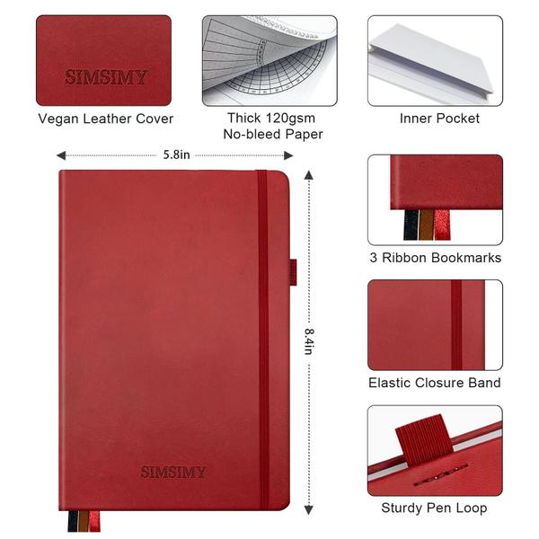 Imagem de Caderno Dot Grid Journal SIMSIMY com agenda semanal e mensal