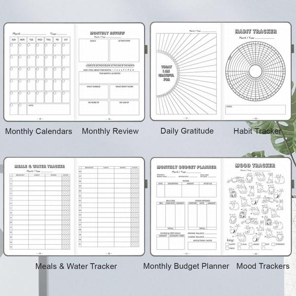 Imagem de Caderno Dot Grid Journal SIMSIMY com modelos pré-fabricados A5