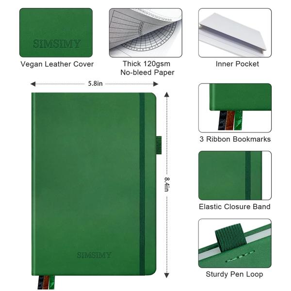 Imagem de Caderno Dot Grid Journal SIMSIMY com modelos pré-fabricados A5