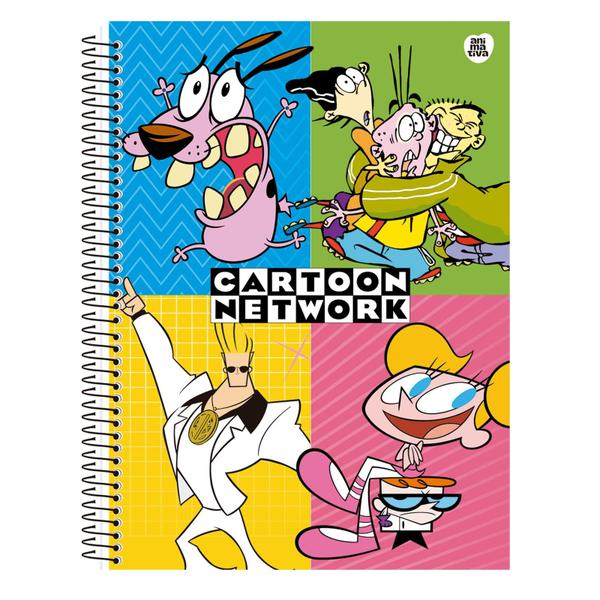 Imagem de Caderno Escolar Cartoon 10m Capa Dura Grande A4 C/ Adesivos