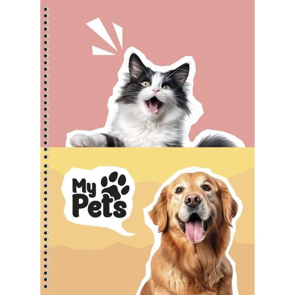 Imagem de Caderno Espiral 1/4 Capa Dura MY PETS 80F (17891321103279)