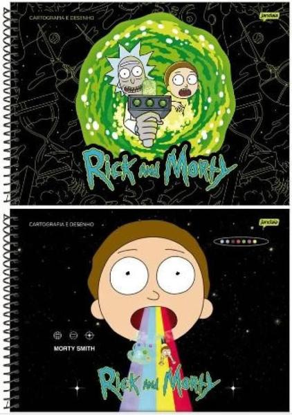 Imagem de Caderno espiral 275x200mm cd cart 80fls  rick and morty fsc   jandaia   75199 24